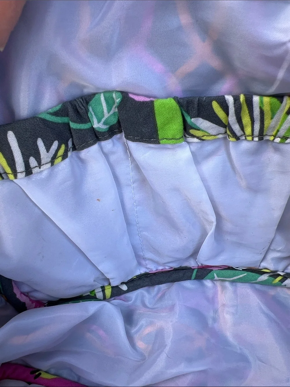 Vera Bradley Gray Quilted Cosmetic Bag with Pink, Orange & Green Floral Print